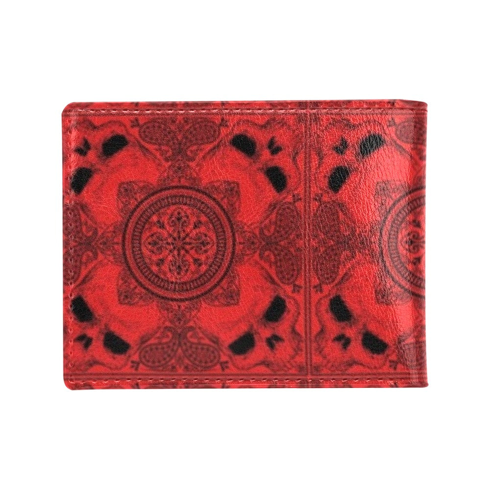 Bandana Red Print Design LKS304 Men's ID Card Wallet