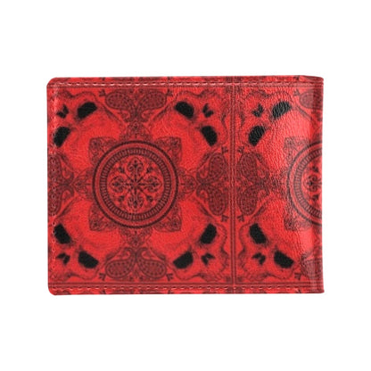 Bandana Red Print Design LKS304 Men's ID Card Wallet