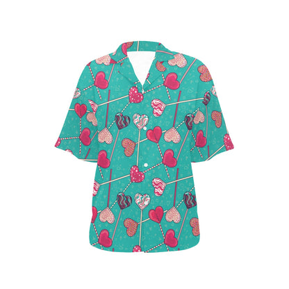 Lollipop Pattern Print Design LL01 Women's Hawaiian Shirt