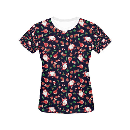 Santa Christmas Themed Print Design LKS304 Women's  T-shirt