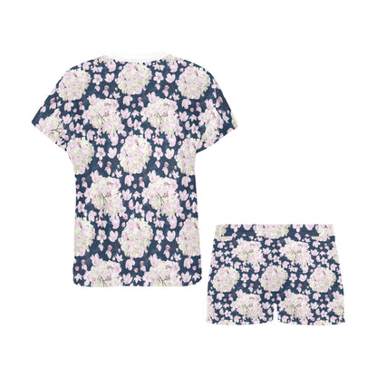 Sakura Print Design LKS305 Women's Short Pajama Set