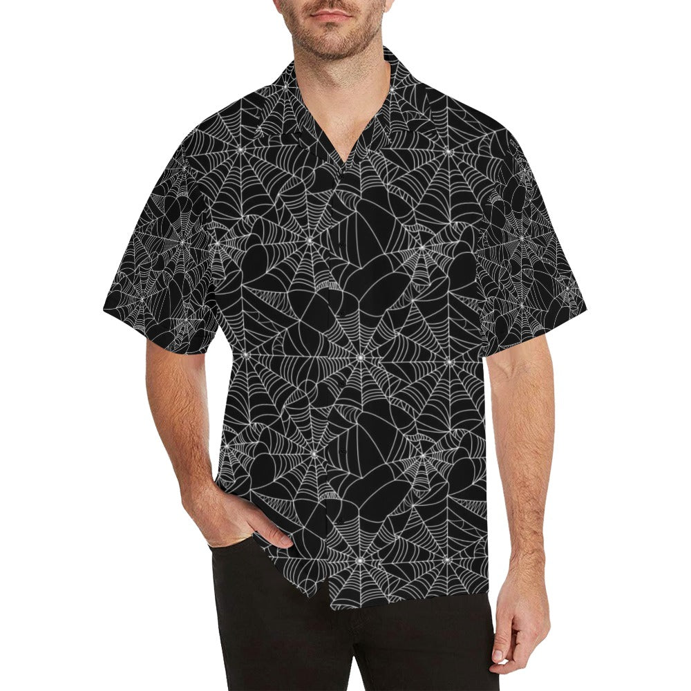 Spider Web Print Design LKS301 Men's Hawaiian Shirt