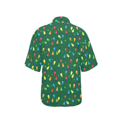 Christmas Light Pattern Print Design 02 Women's Hawaiian Shirt