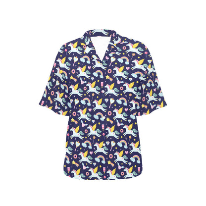 Pegasus Pattern Print Design 05 Women's Hawaiian Shirt