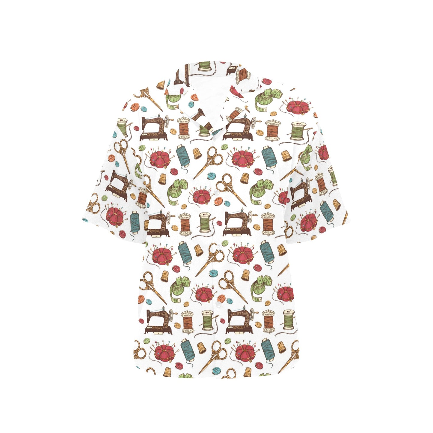 Sewing Equipment Print Design LKS304 Women's Hawaiian Shirt