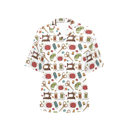 Sewing Equipment Print Design LKS304 Women's Hawaiian Shirt