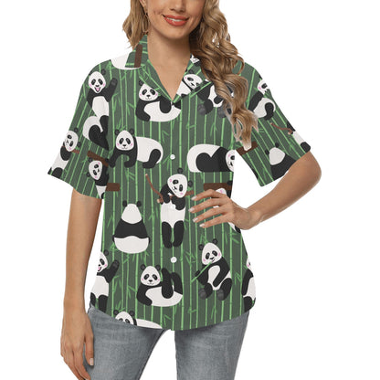 Panda Pattern Print Design A04 Women's Hawaiian Shirt
