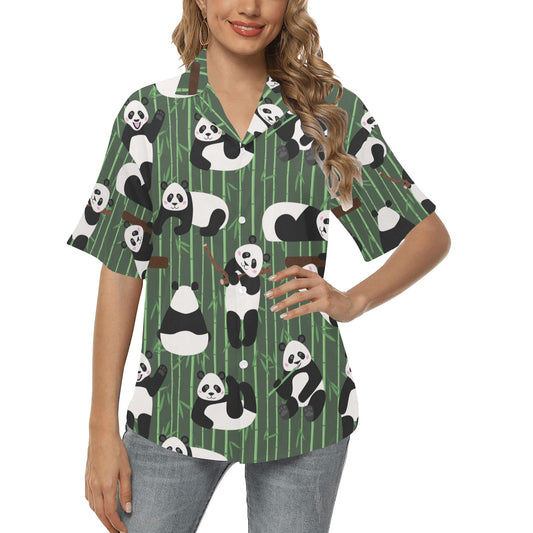 Panda Pattern Print Design A04 Women's Hawaiian Shirt