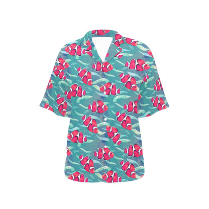 Clownfish Pattern Print Design 02 Women's Hawaiian Shirt