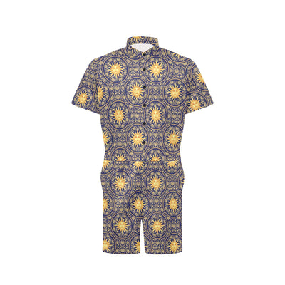 Celestial Gold Sun Face Men's Romper