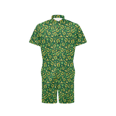 Shamrock Horse Shoes Saint Patrick's Day Print Design LKS307 Men's Romper