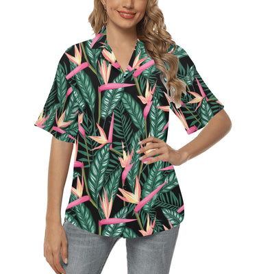 Bird Of Paradise Pattern Print Design BOP03 Women's Hawaiian Shirt