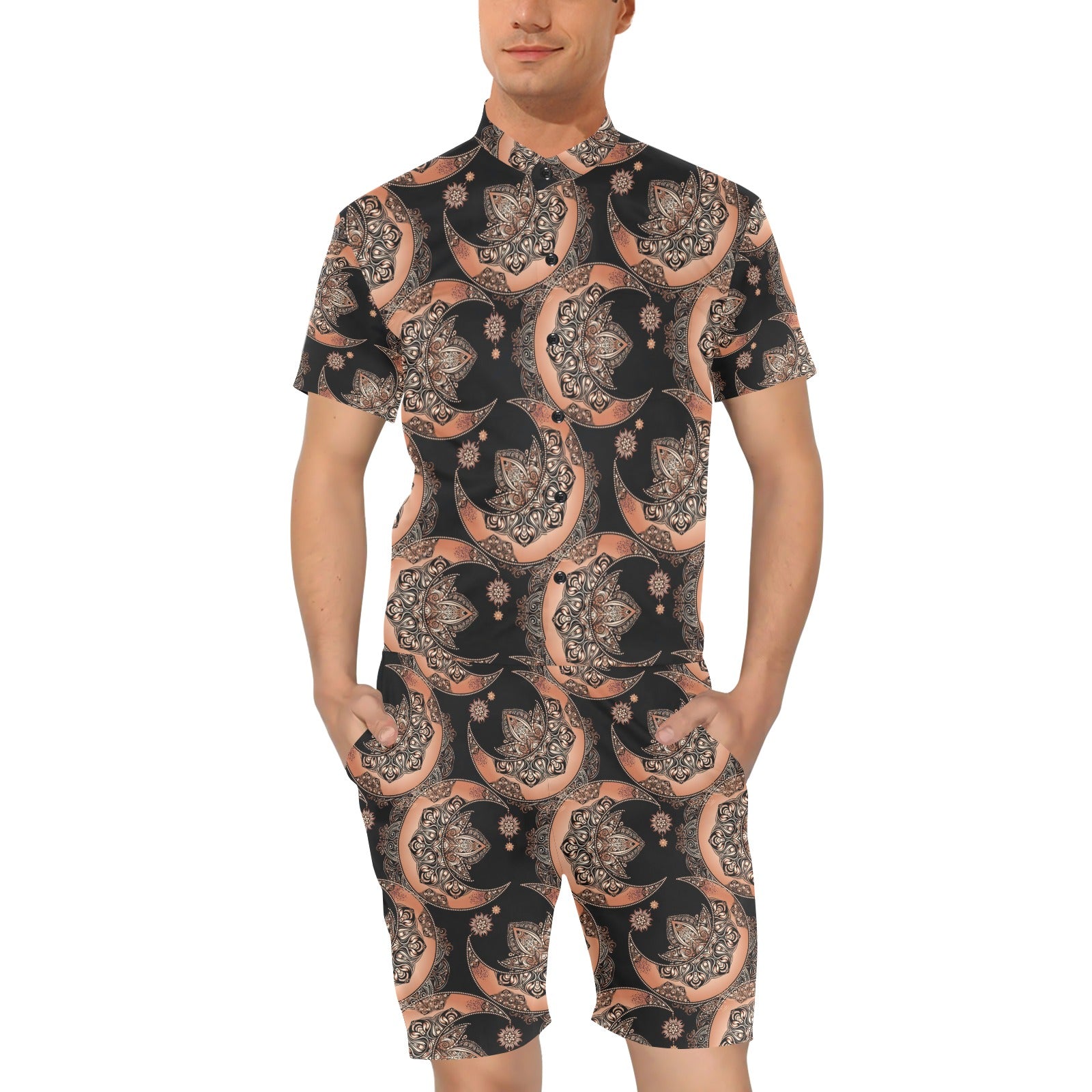 Sun Moon Mandala Men's Romper