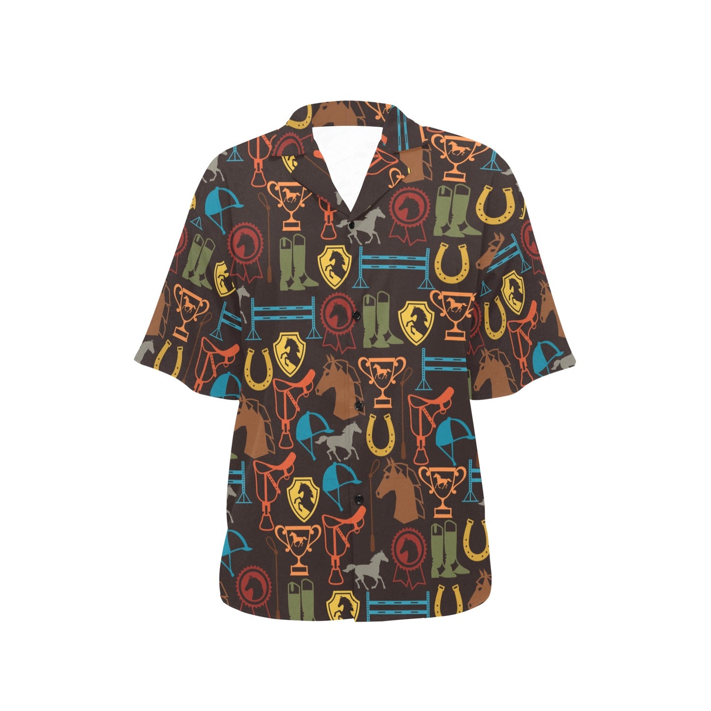 Equestrian Equipment Horse Colorful Women's Hawaiian Shirt