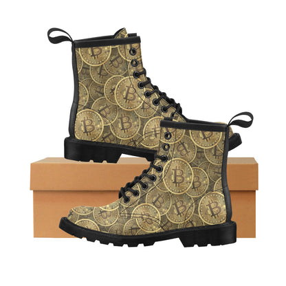 Bitcoin Pattern Print Design DO01 Women's Boots