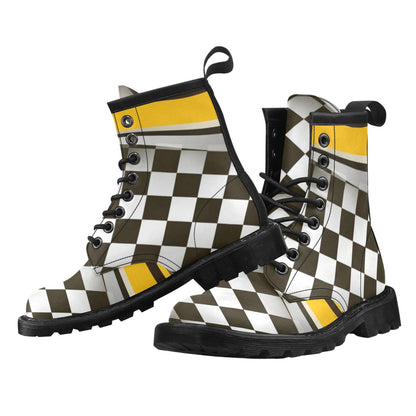 Checkered Flag Racing Style Women's Boots
