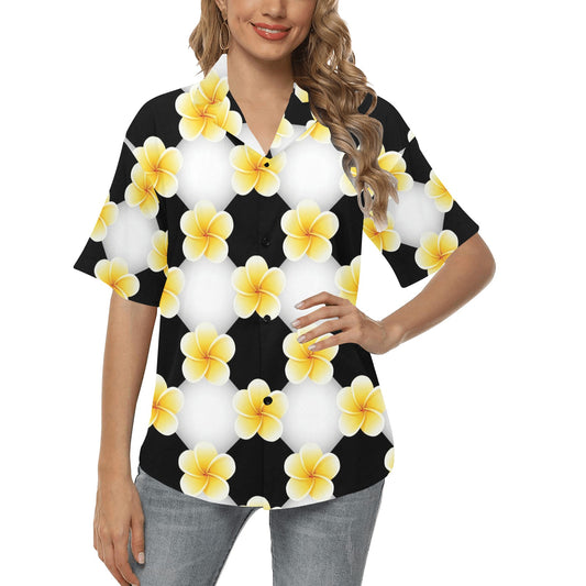 Plumeria Pattern Print Design A04 Women's Hawaiian Shirt