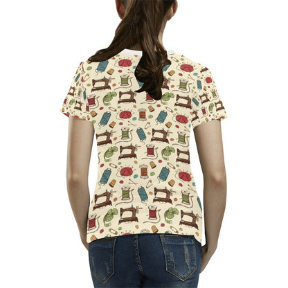 Sewing Equipment Print Design LKS303 Women's  T-shirt