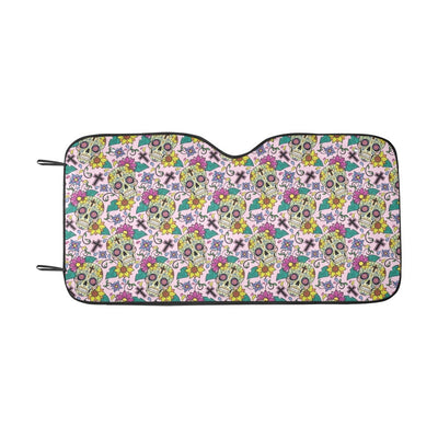 Sugar Skull Print Design LKS307 Car front Windshield Sun Shade