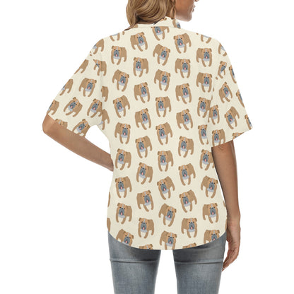 Bulldogs Pattern Print Design 01 Women's Hawaiian Shirt