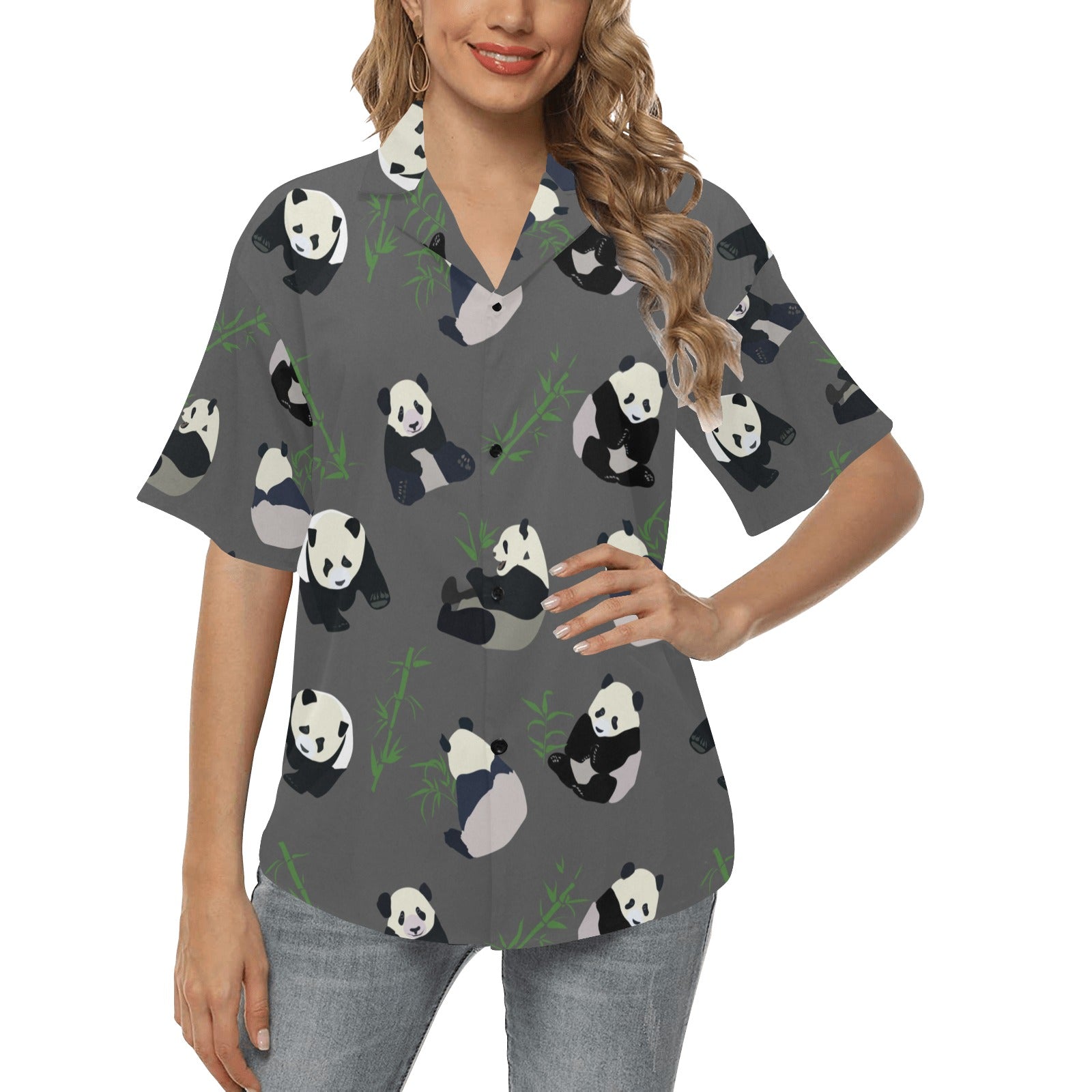 Panda Pattern Print Design A06 Women's Hawaiian Shirt