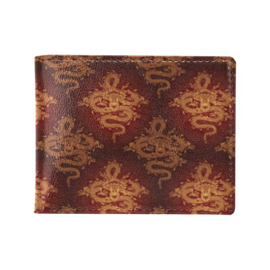 Chinese Dragons Gold Design Men's ID Card Wallet