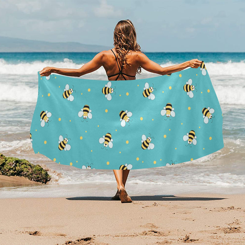 Bee With Dot Print Design LKS309 Beach Towel 32" x 71"