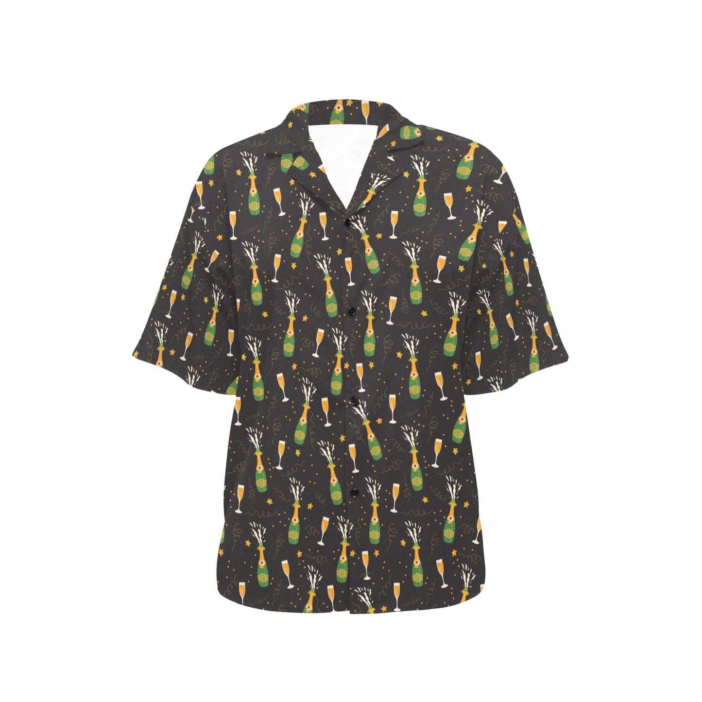 Champagne Pattern Print Design 04 Women's Hawaiian Shirt