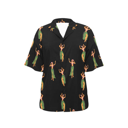 Hula Dancers Girl Pattern Print Design 01 Women's Hawaiian Shirt