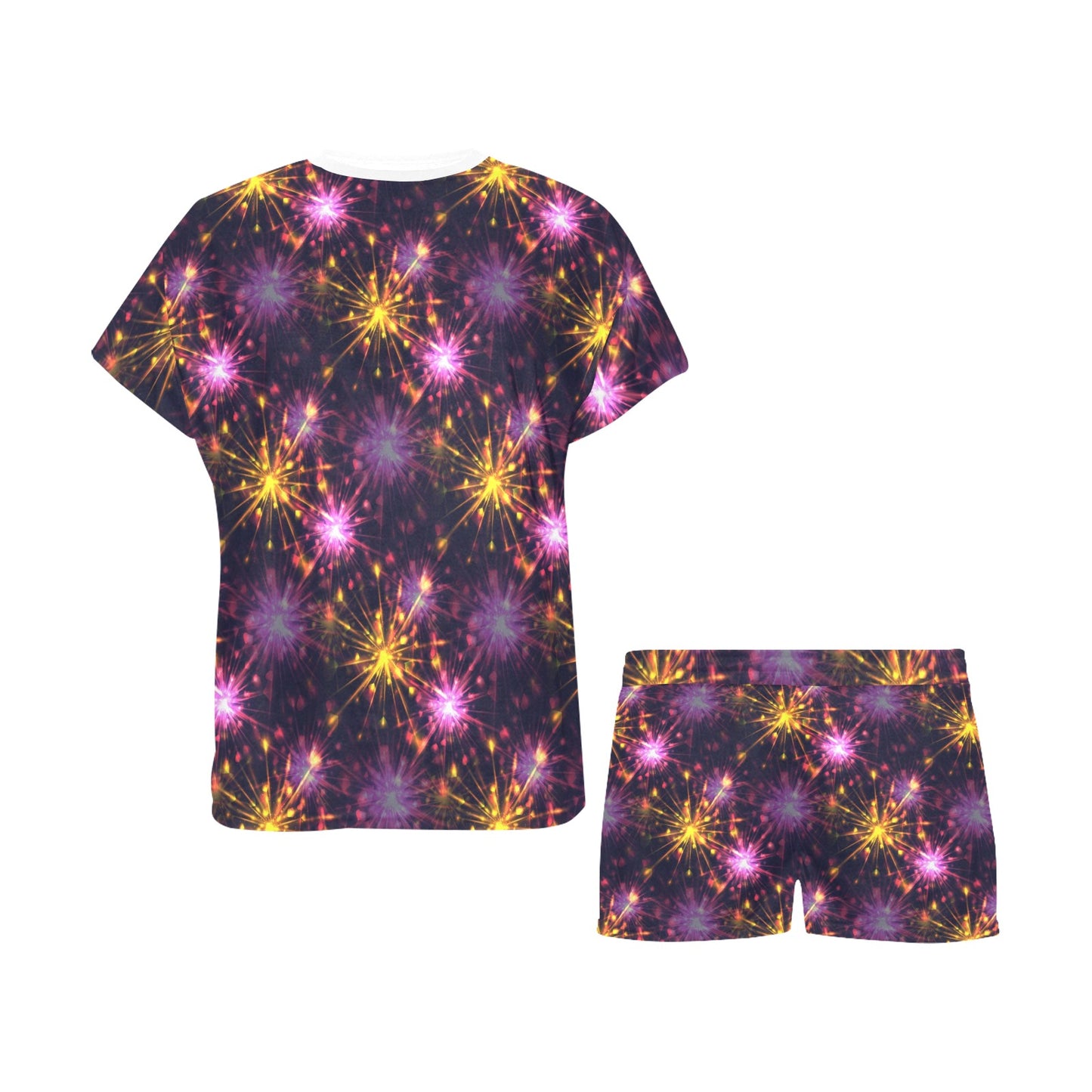 Firework Print Design LKS303 Women's Short Pajama Set