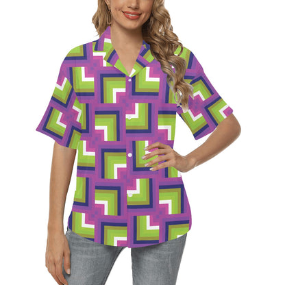 Optical illusion Pattern Print Design A05 Women's Hawaiian Shirt