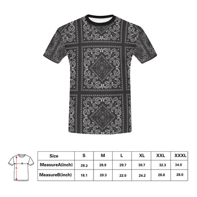 Bandana Black White Print Design LKS302 Men's All Over Print T-shirt