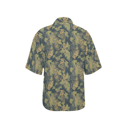 Camouflage Tropical Pattern Print Design 04 Women's Hawaiian Shirt