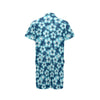 Blue Hibiscus Pattern Print Design HB011 Men's Romper