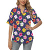 Hibiscus Colorful Print Design LKS301 Women's Hawaiian Shirt