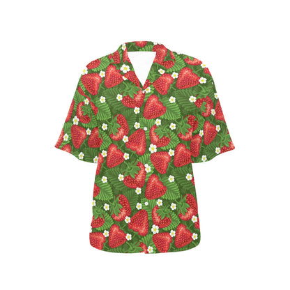 Strawberry Pattern Print Design SB05 Women's Hawaiian Shirt