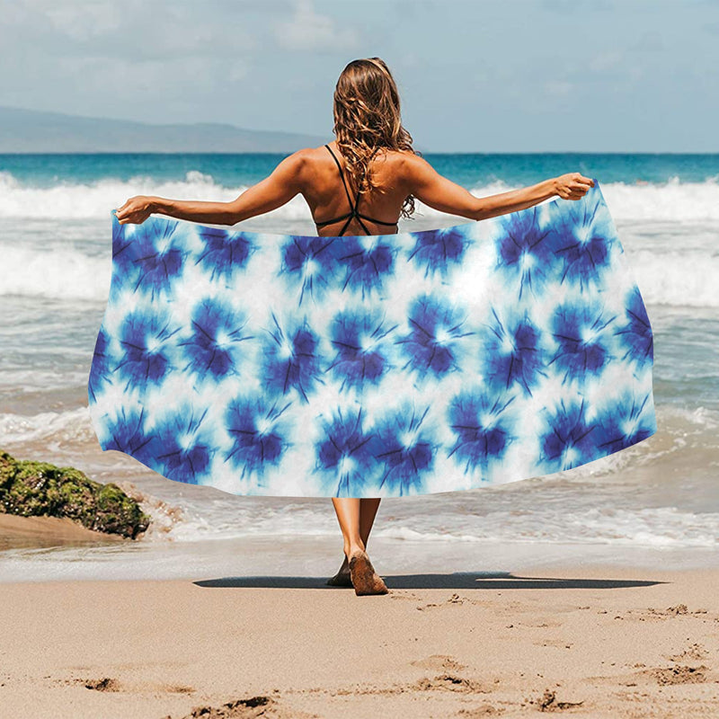 Tie Dye Blue Print Design LKS305 Beach Towel 32" x 71"