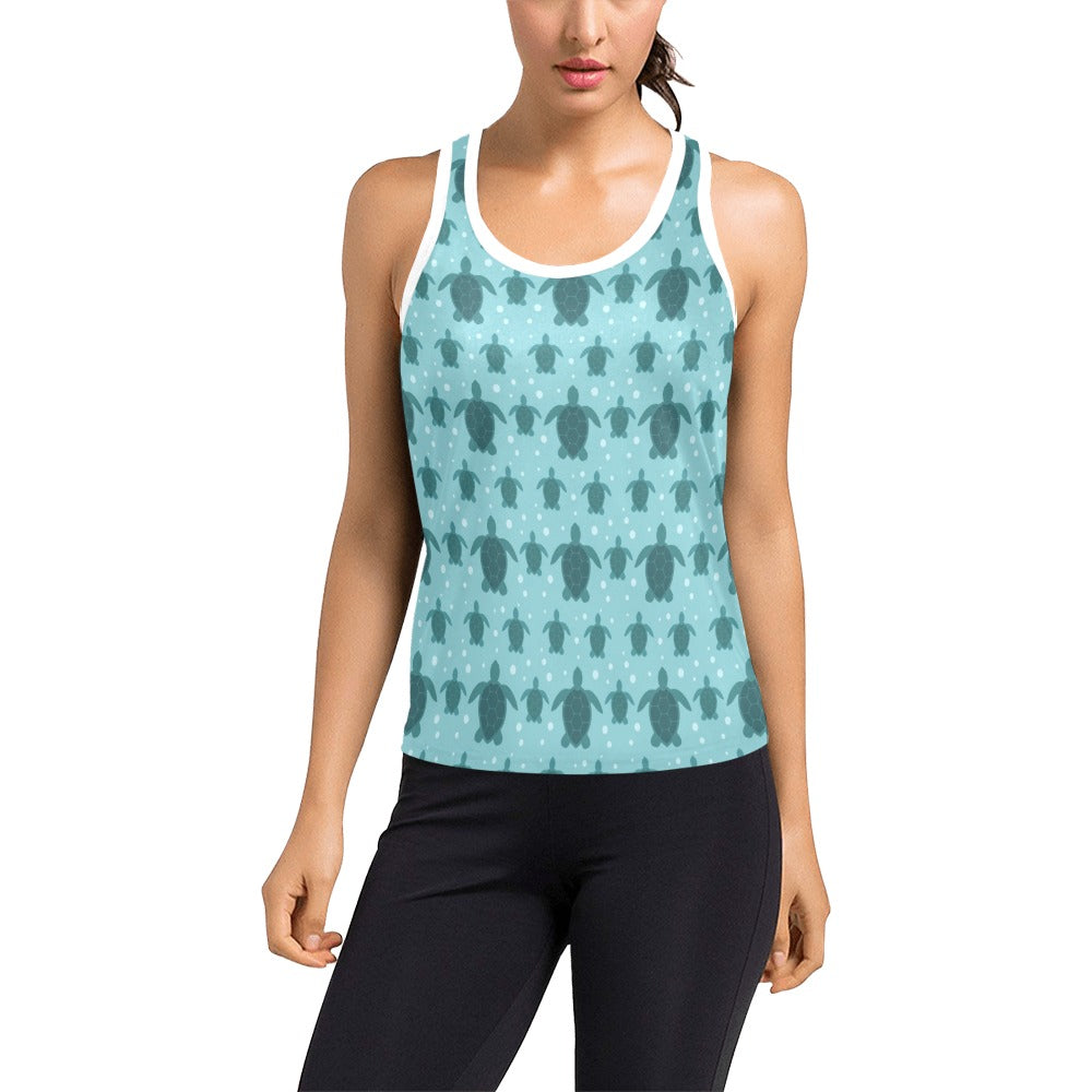 Sea Turtle Print Design LKS305 Women's Racerback Tank Top