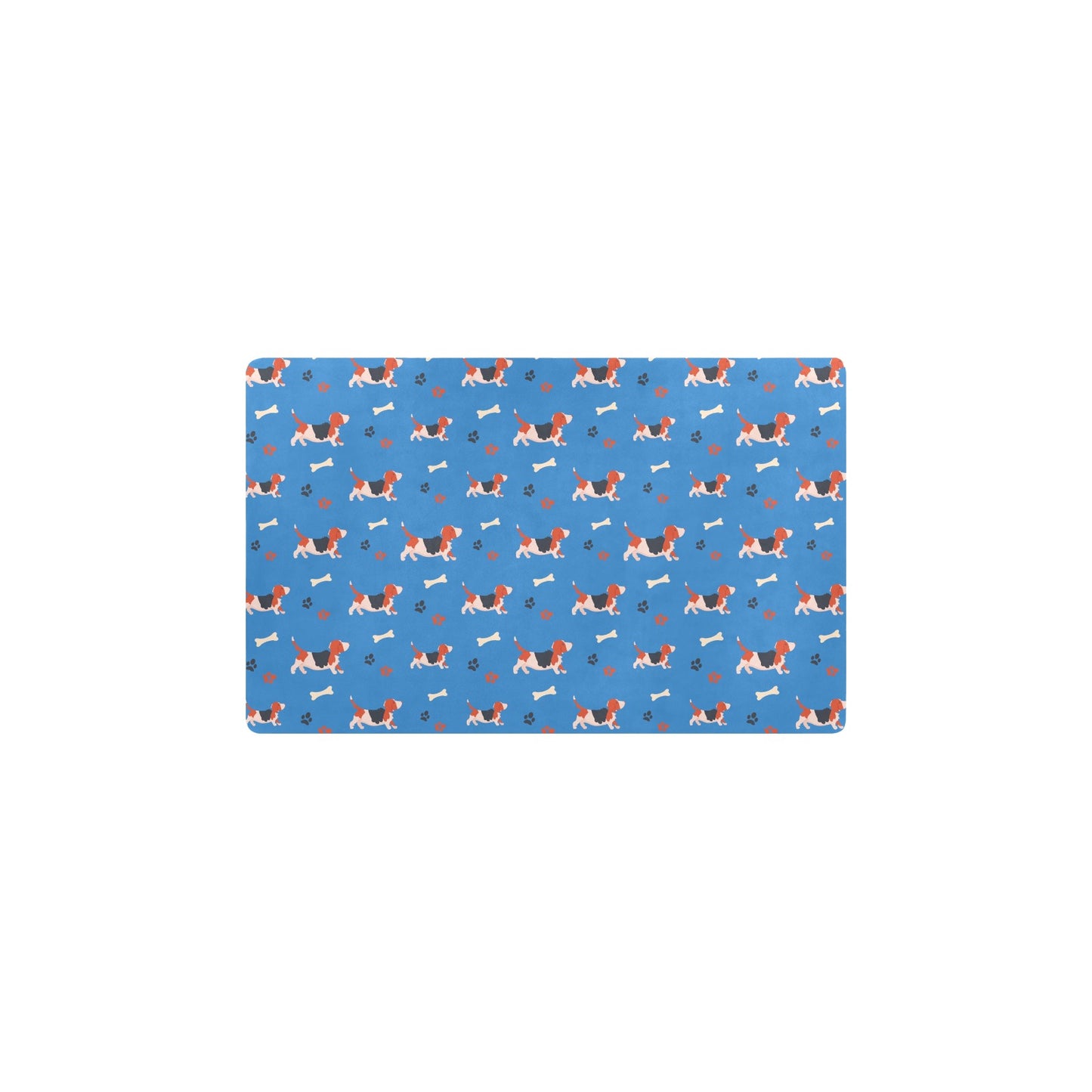 Basset Hound Pattern Print Design 02 Kitchen Mat