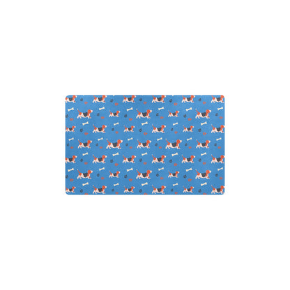 Basset Hound Pattern Print Design 02 Kitchen Mat