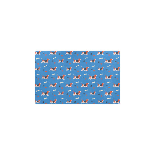 Basset Hound Pattern Print Design 02 Kitchen Mat