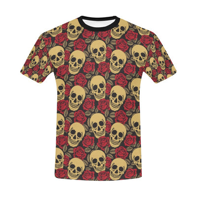 Skull And Roses Print Design LKS302 Men's All Over Print T-shirt