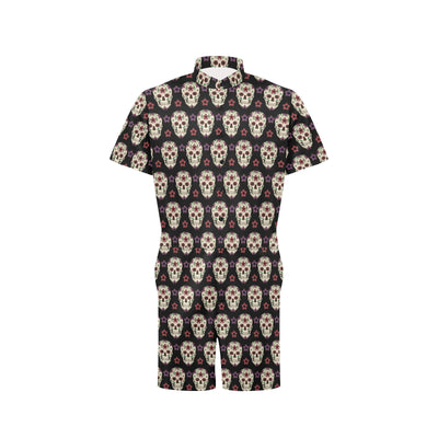 Sugar Skull Print Design LKS304 Men's Romper