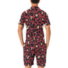 Cheetah Red Print Pattern Men's Romper