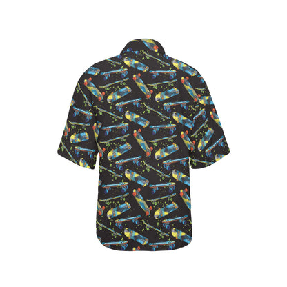 Skateboard Print Design LKS305 Women's Hawaiian Shirt