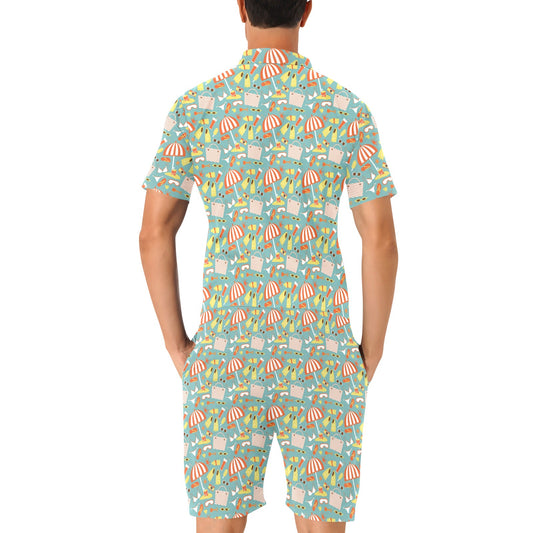 Beach Scene Pattern Print Design 02 Men's Romper