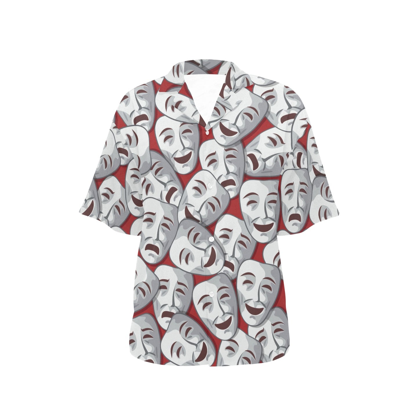 Acting Mask Pattern Print Design 01 Women's Hawaiian Shirt