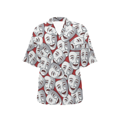 Acting Mask Pattern Print Design 01 Women's Hawaiian Shirt