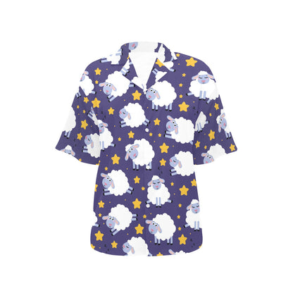 Sheep Pattern Print Design 03 Women's Hawaiian Shirt