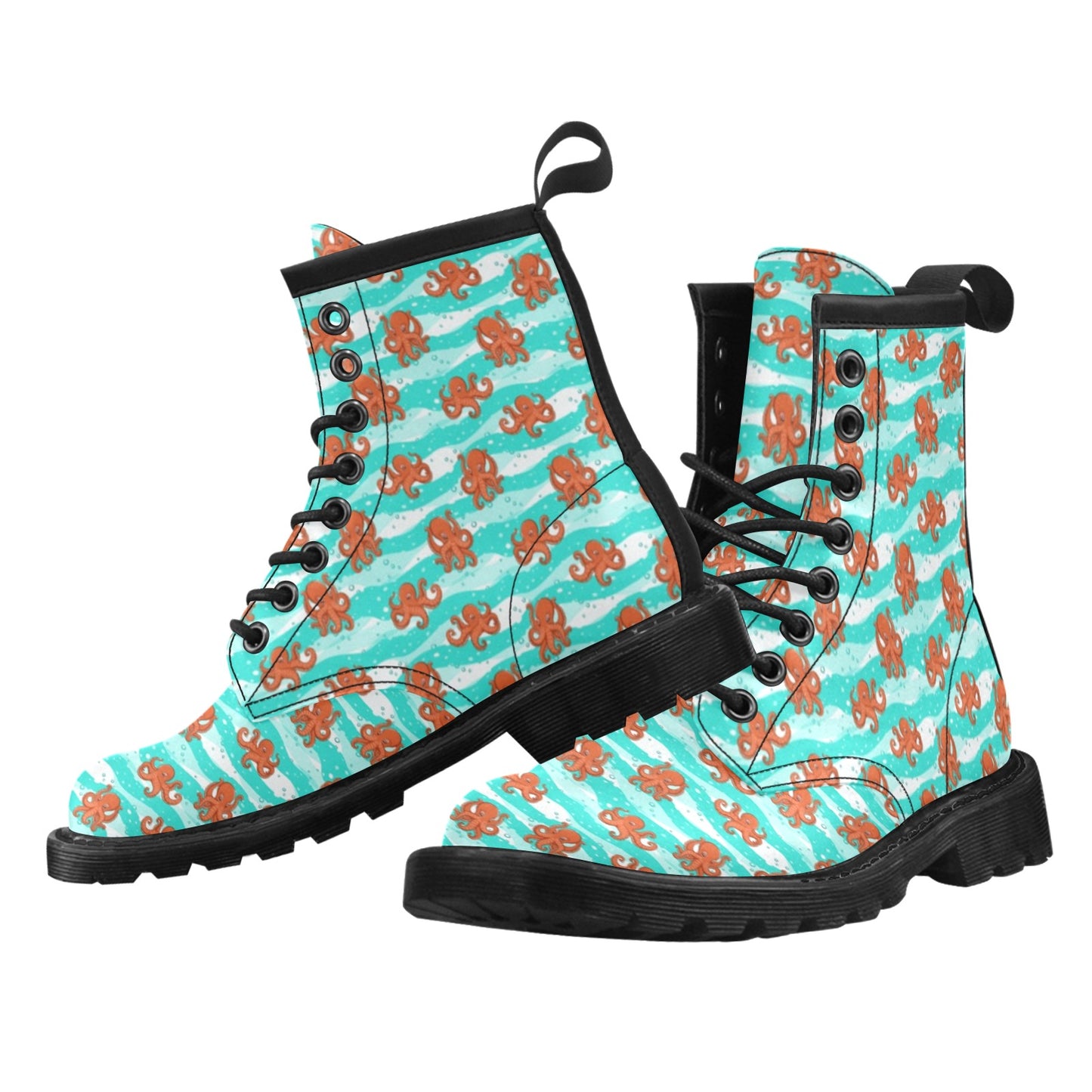 Octopus Cute Design Print Themed Women's Boots